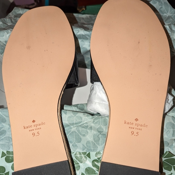 BNIB Kate Spade Palm Cove Black Leather Sandals - Picture 3 of 10